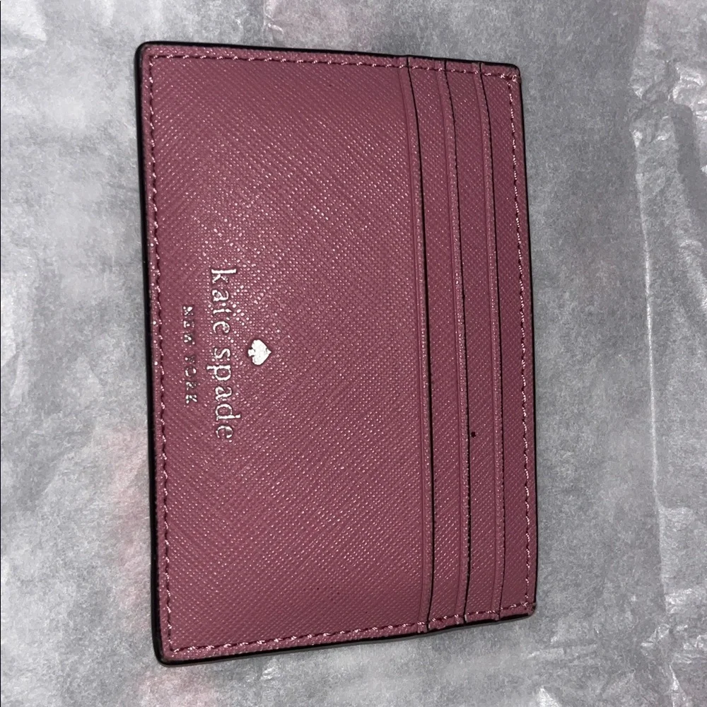 Kate Spade Pink Glitter Slim Card Holder